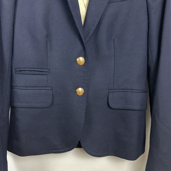 J. Crew Original Schoolboy Blazer Navy Blue Wool Blend Sz 0 - Picture 8 of 16